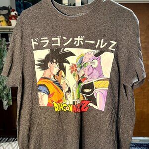 Dragon Ball Z Charcoal Grey Multiple Characters Graphic Print Tee T-Shirt SZ Lrg